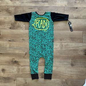 Rags 5-6 black and green romper